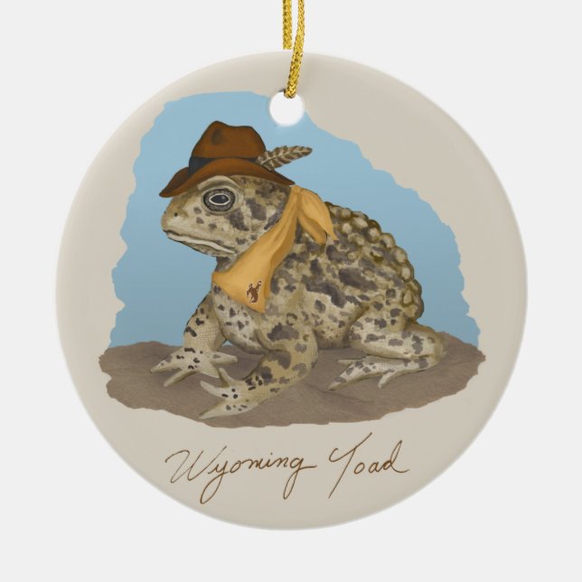 Ornement Rond En Céramique L'ornement de crapaud du Wyoming (Devant)