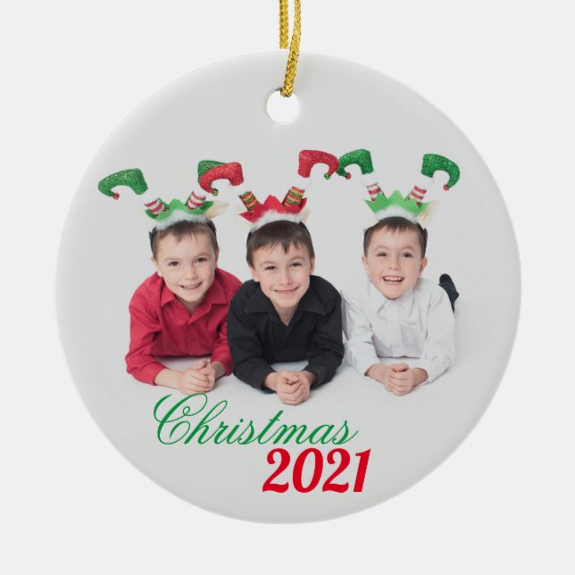 Ornement Rond En Céramique L'Ornement de Noël (Devant)