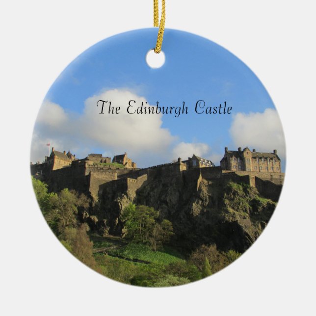 Ornement Rond En Céramique L'ornement de Noël de château d'Edimbourg (Devant)
