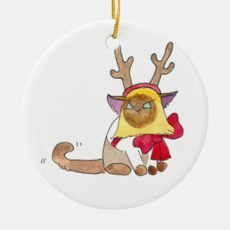 Ornement Rond En Céramique L'ornement d'Elvis Reindeer