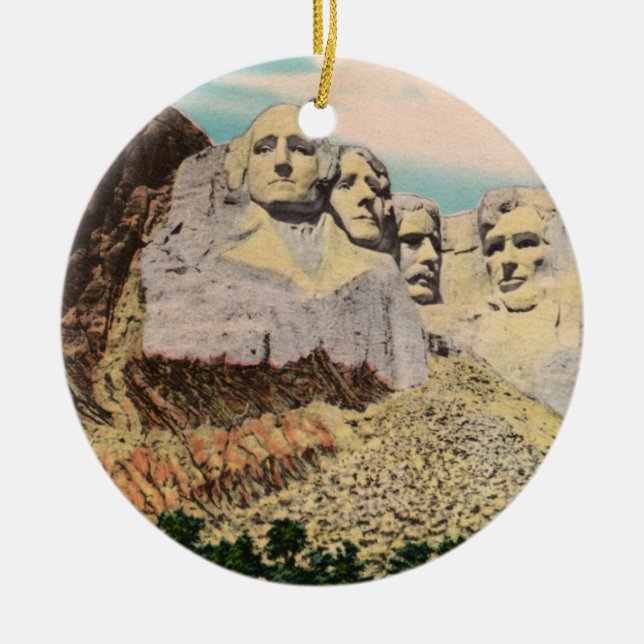 Ornement Rond En Céramique L'ornement du Mont Rushmore (Devant)