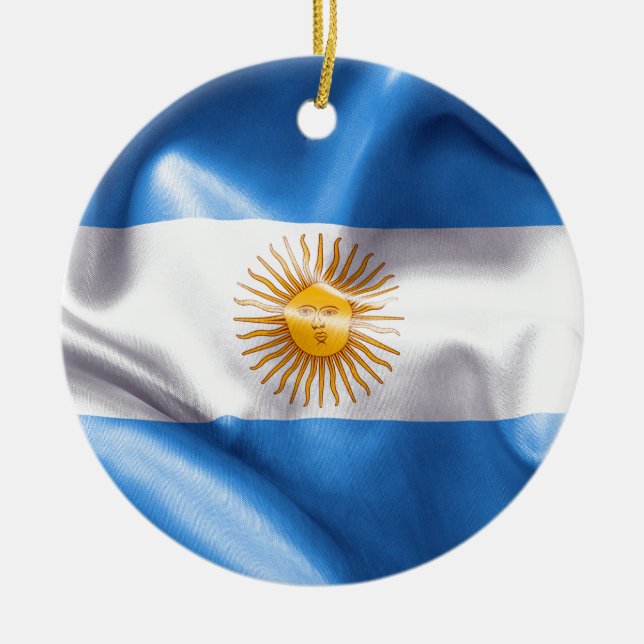 Ornement Rond En Céramique L'ornement en céramique du drapeau argentin (Devant)