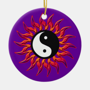 Ornement Rond En Céramique L'ornement Sun de Yin Yang