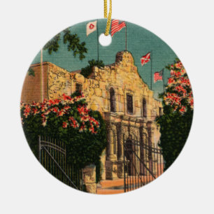 Ornement Rond En Céramique L'ornement vintage d'Alamo le Texas