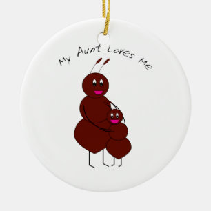 Ornement Rond En Céramique Ma Tante M'Aime Ant Ornament