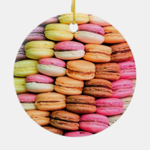 Ornement Rond En Céramique Macarons