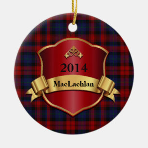 Ornement Rond En Céramique MacLachlan Tartan Plaid