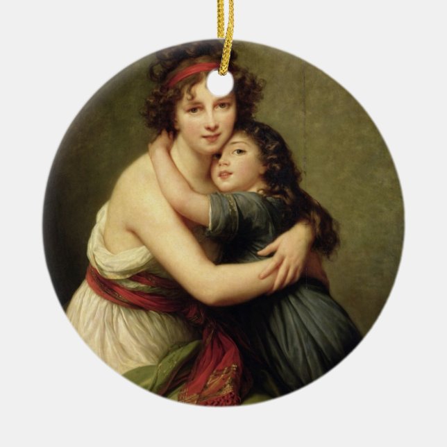 Ornement Rond En Céramique Madame Vigee-Lebrun et sa fille (Devant)