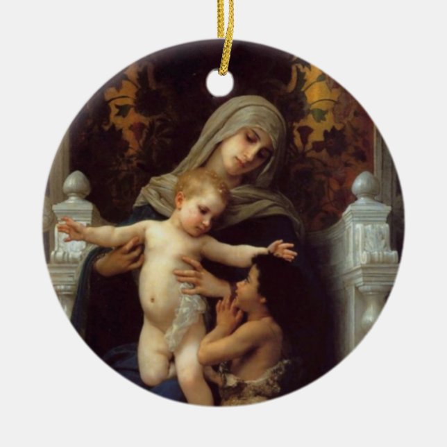 Ornement Rond En Céramique Madonna, Bouguereau (Devant)