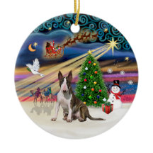 Magie de Noël - Bull Terrier (brindle-white0