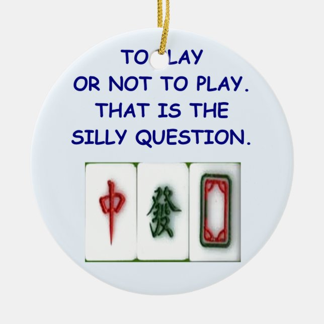 Ornement Rond En Céramique mahjong (Devant)