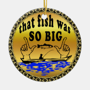 Ornement Rond En Céramique Mains montrant à part un poisson et un bateau ave