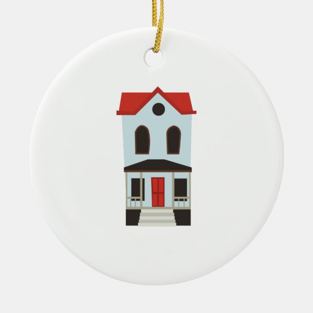 Ornement Rond En Céramique Maison urbaine (Devant)