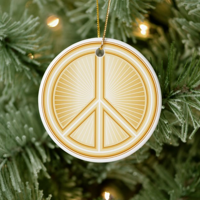 Ornement Rond En Céramique Mandala de paix (Arbre)