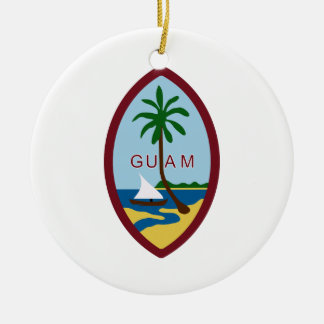 Ornement Rond En Céramique Manteau de la Guam des bras