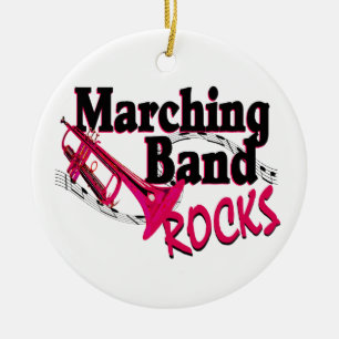 Ornement Rond En Céramique Marching Band Rocks