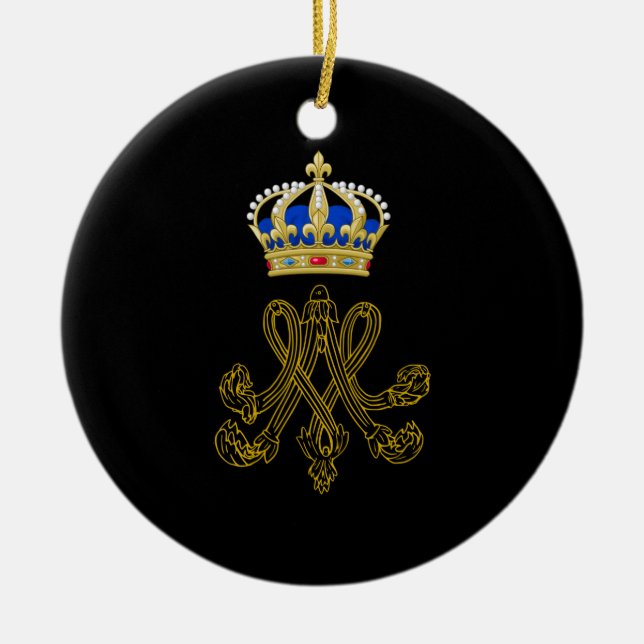 Ornement Rond En Céramique Marie Antoinette Monogram (Devant)