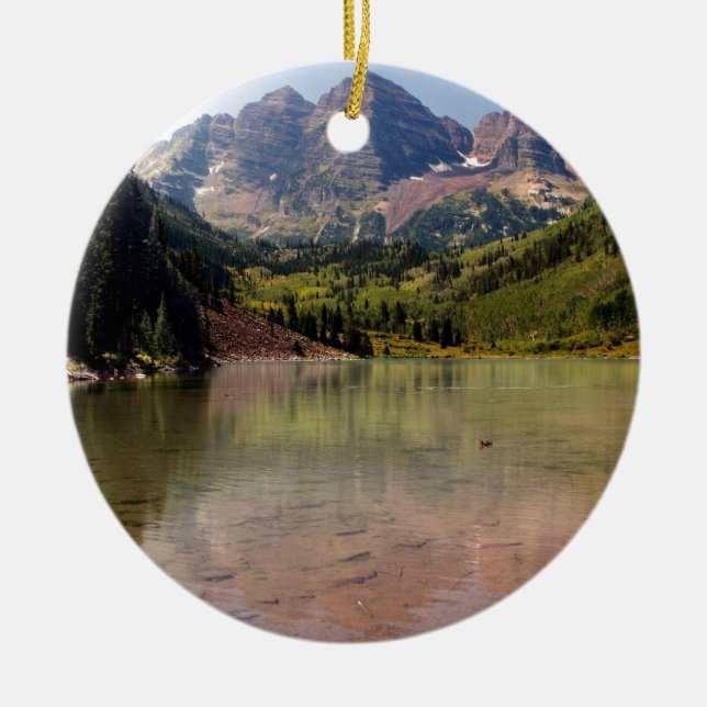 Ornement Rond En Céramique Maroon bells (Devant)