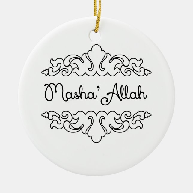 Ornement Rond En Céramique Masha'allah (Devant)