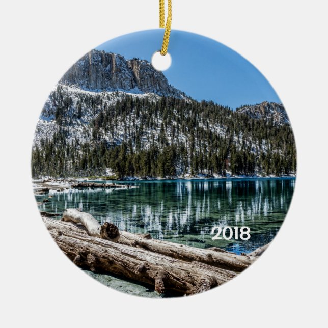 Ornement Rond En Céramique McLeod Lake, Mammoth Lakes, Californie (Devant)