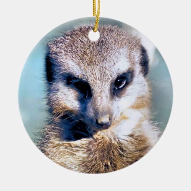 ORNEMENT ROND EN CÉRAMIQUE MEERKAT (Devant)