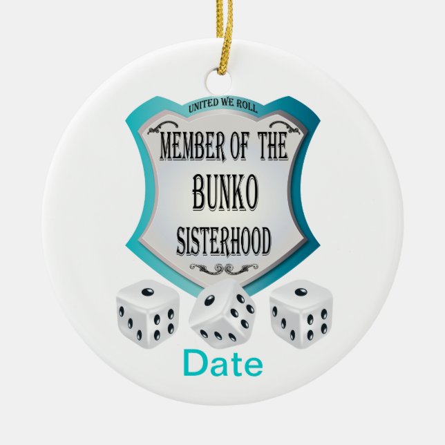Ornement Rond En Céramique Membre de la fraternité de Bunko (Devant)