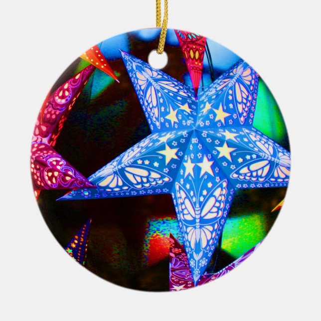 Ornement Rond En Céramique Mes étoiles !  C'est presque Noël (Devant)