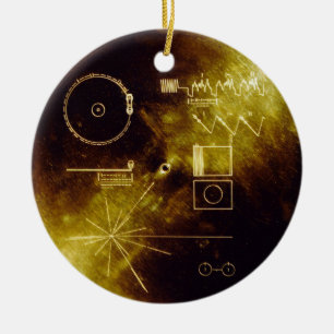 Ornement Rond En Céramique Message de Voyager