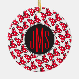 Ornement Rond En Céramique Minnie Tendance Monogramme à Nœud à Points