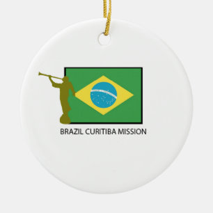 ORNEMENT ROND EN CÉRAMIQUE MISSION LDS DU BRÉSIL CURITIBA