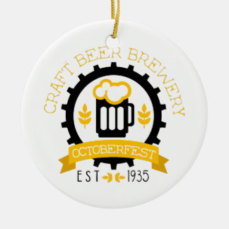 Ornement Rond En Céramique Modèle de conception de logo de bière avec la