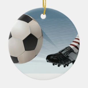 Ornement Rond En Céramique Modèle d'ornement de footballeur