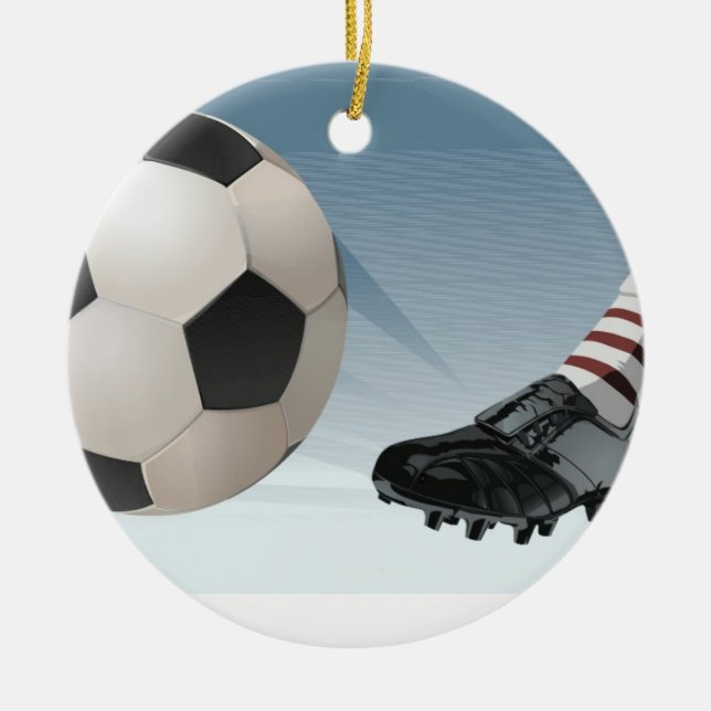 Ornement Rond En Céramique Modèle d'ornement de footballeur (Devant)
