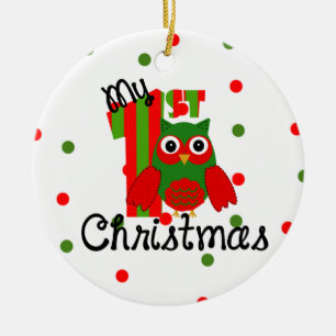 Ornement Rond En Céramique Mon premier Noël