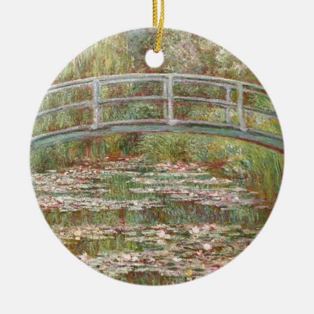 Ornement Rond En Céramique ~ Monet de nénuphars (Devant)