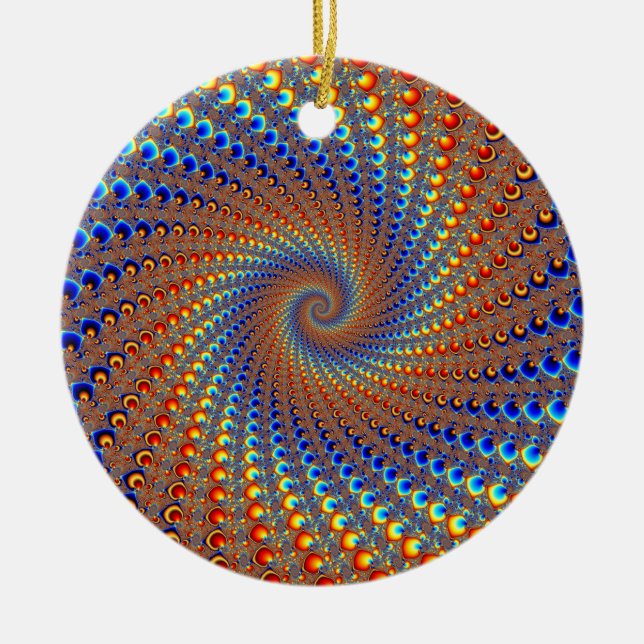 Ornement Rond En Céramique Monterey Fractal Art (Devant)