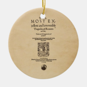 Ornement Rond En Céramique Morceau avant à Romeo et à Juliet Quarto (1599)
