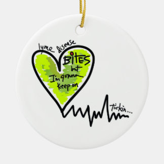 Ornement Rond En Céramique Morsures de LymeAngels/Lyme !