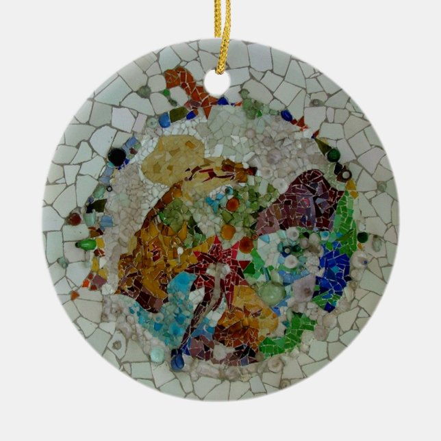 Ornement Rond En Céramique Mosaïque de Gaudi (Devant)