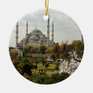 Ornement Rond En Céramique Mosquée Bleue