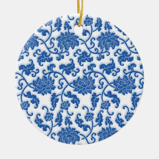 Ornement Rond En Céramique Motif chinois de porcelaine (Devant)