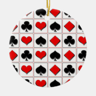 Ornement Rond En Céramique motif de costumes de carte de jeu 3D