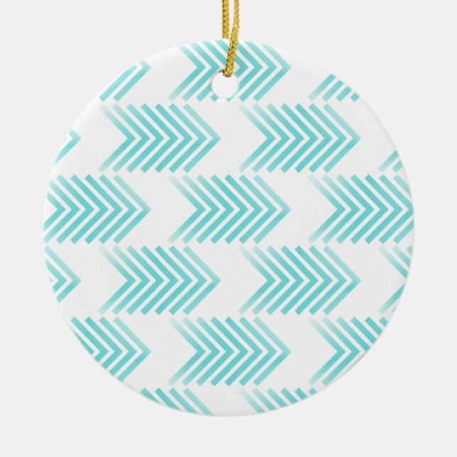 Ornement Rond En Céramique Motif de flèche Tribal Turquoise (Devant)