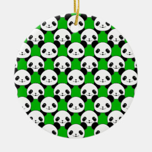 Ornement Rond En Céramique Motif de l'ours Kawaii Panda