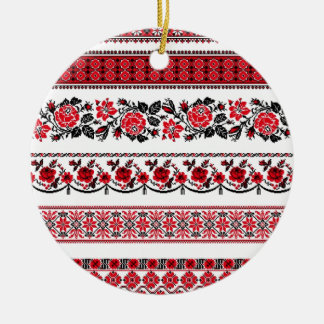 Ornement Rond En Céramique Motif ethnique ukrainien