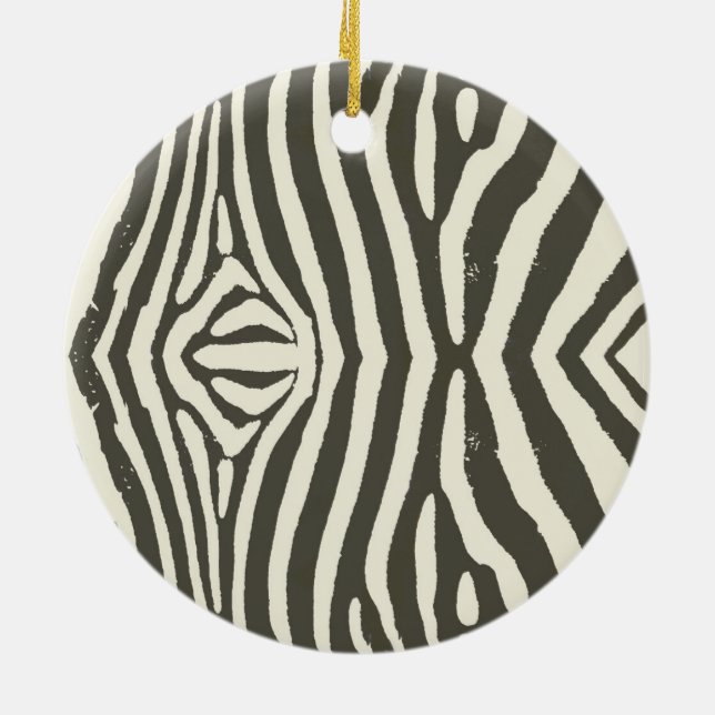 Ornement Rond En Céramique Motif Poster de animal Zebra Stripe (Dos)