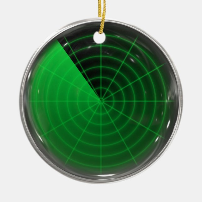 Ornement Rond En Céramique motif vert de radar (Devant)