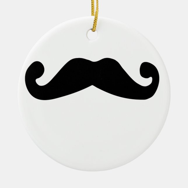 Ornement Rond En Céramique moustache noire (Devant)