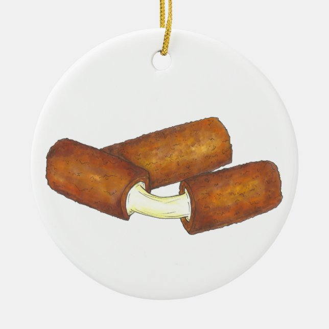 Ornement Rond En Céramique Mozzarella Fromage Sticks Poignée Alimentation Ali (Devant)