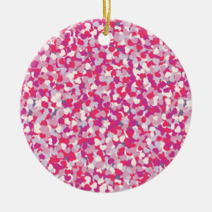 Ornement Rond En Céramique multi Color Heart Confetti2